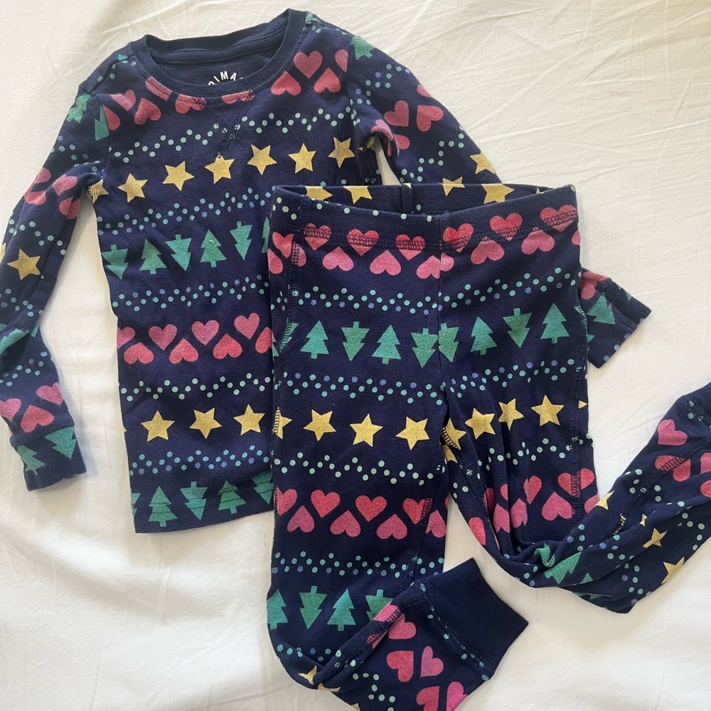 Primary 2/3 pajama set old blue fair isle print